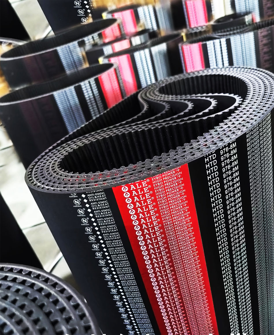 Red marked synchronous belt